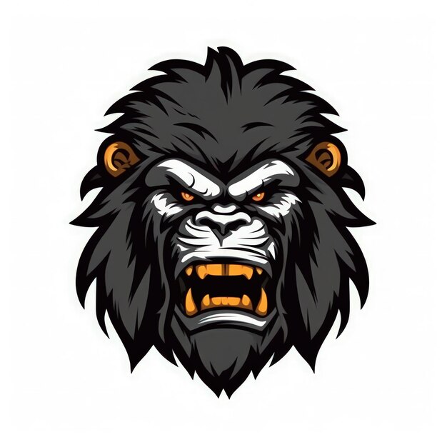 Fierce Gorilla Esports Logo op witte achtergrond Generatieve AI