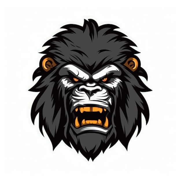 Fierce Gorilla Esports Logo on White Background Generative AI