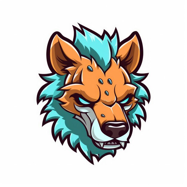 Fierce Hyena Esports-logo op witte achtergrond Generatieve AI