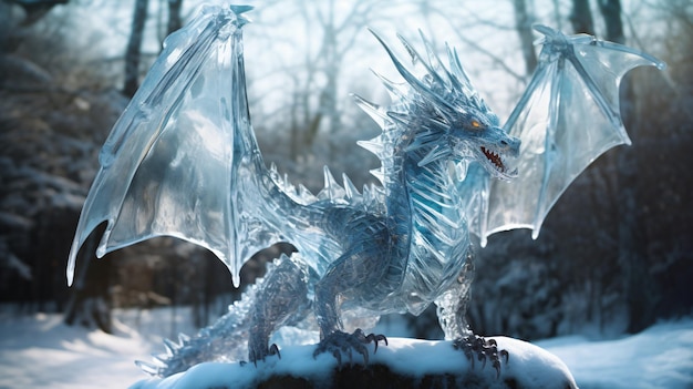 Fierce ice dragon