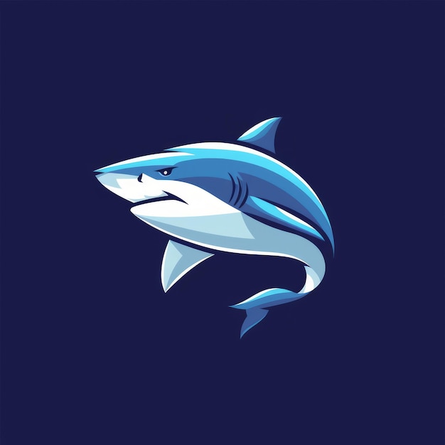 Fierce Leaping Shark Logo in Flat Design for Esports Generative AI