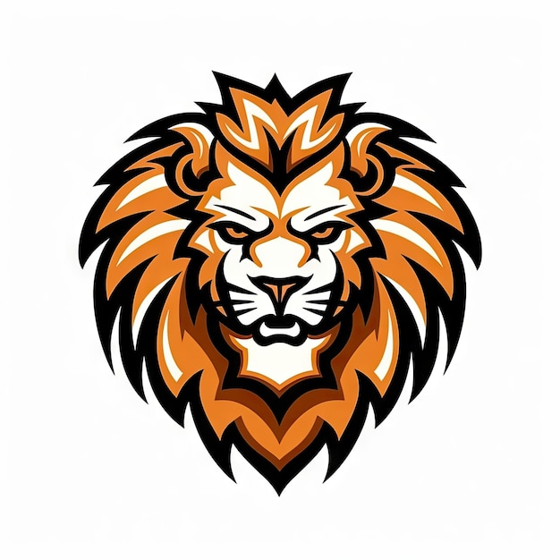 Fierce Lion Head Logo Illustratie Grafisch ontwerp voor sportteams en esports Generatieve AI