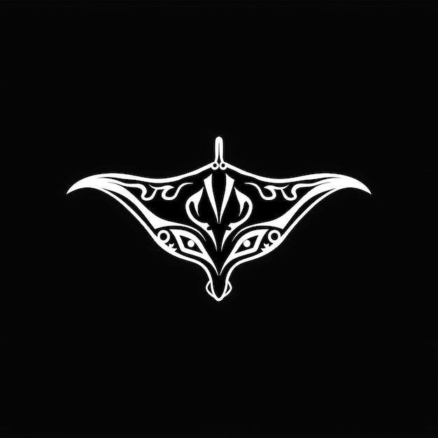 Fierce Manta Ray Tribe Insignia Logo With Manta Ray and Trib Creative Logo Design Tattoo Outline