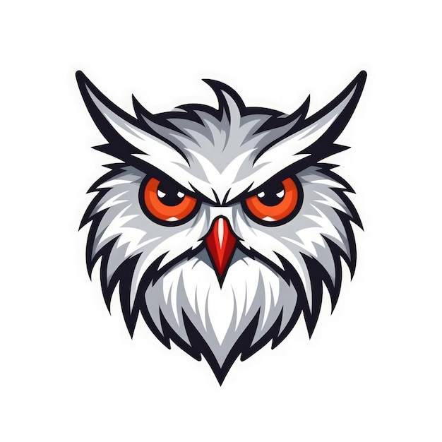 Fierce Owl Mascot Logo on White Background Generative AI