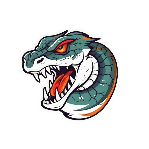 Fierce Snake Esports Logo on White Background Generative AI