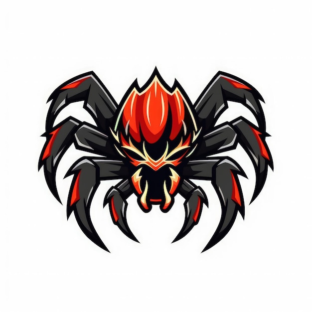 Foto fierce tarantula esports logo su sfondo bianco ia generativa