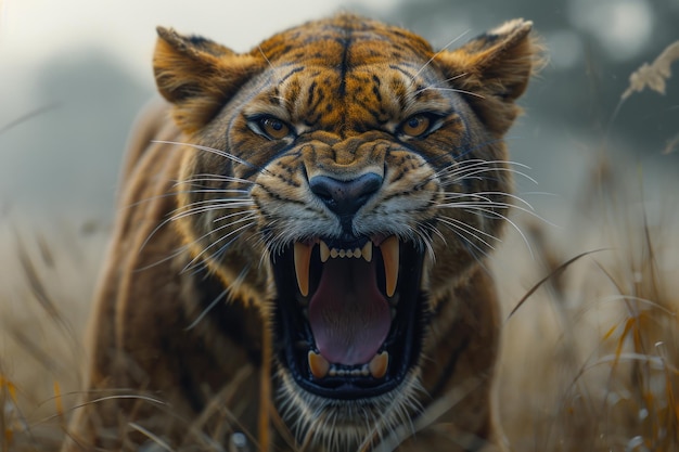 Fierce Tiger with Menacing Expression