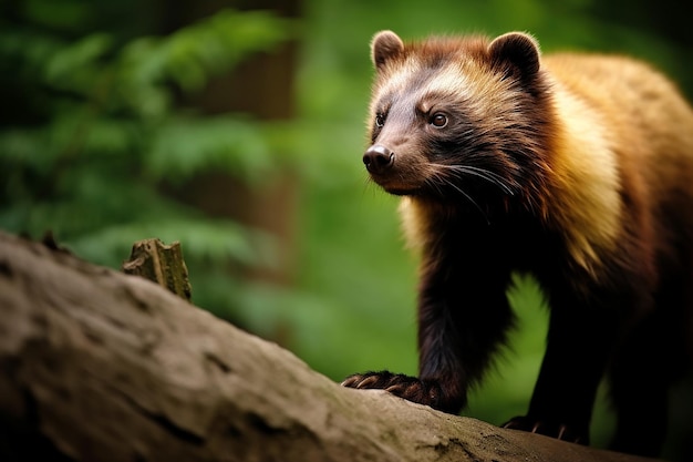 Fierce Vigilance Wolverine Looking Out for Prey