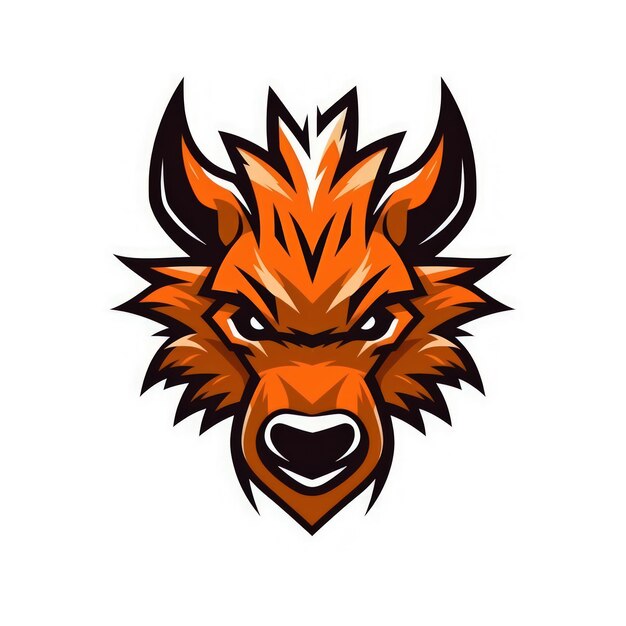 Foto fierce wild boar logo vector per l'ai generativa degli esports