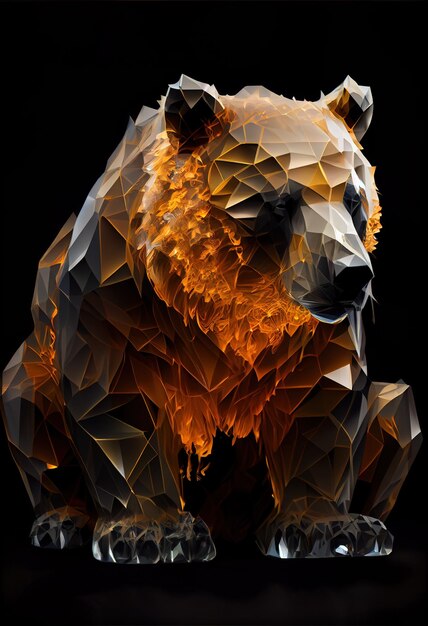 Отпечаток или логотип огненного медведя