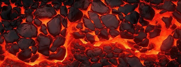 Photo fiery cracks in a charred landscape