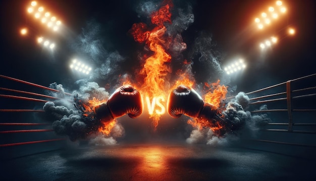 Fiery and Electric Boxing Gloves Clash Concept