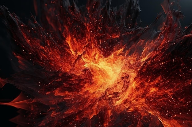 Fiery Explosions and Abstract Flames Illustration Generative AI