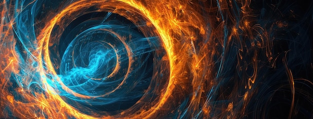 Fiery and Icy Swirl of Abstract Energy