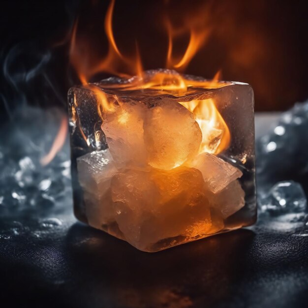 Fiery Meltdown A Burning Ice Cube