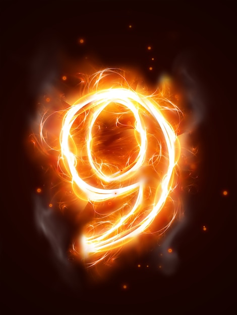 Fiery number 9 - one of the collection