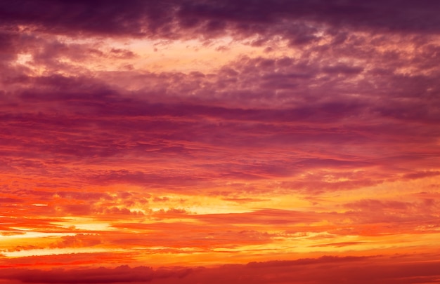 Fiery orange sunset sky. Beautiful sky.