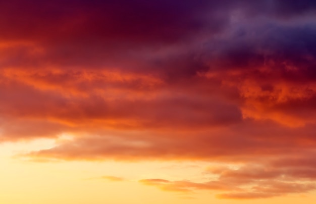 Fiery orange sunset sky. Beautiful sky.