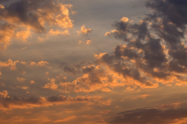 Fiery orange sunset sky. Beautiful sky.