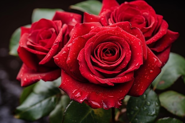 Fiery Passion Captivating Red Roses in Natures Embrace Red rose picture photography