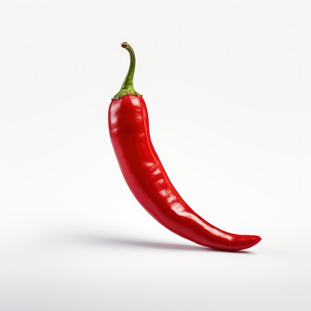 Fiery Red Hot Chili Pepper Isolated on White Background