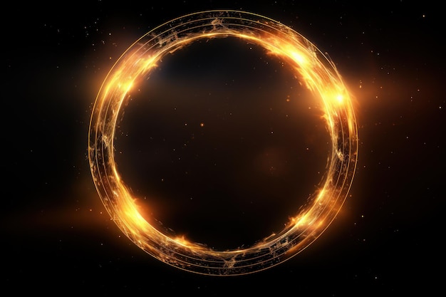 Fiery Ring of Energy on a Dark Background