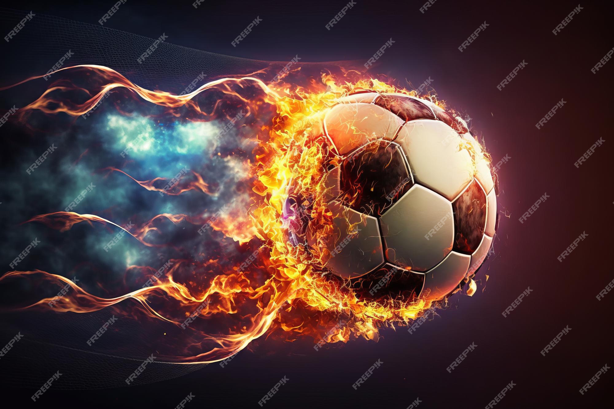 Fiery Soccer Ball Bet Concept Analysis Foto stock 2293061155