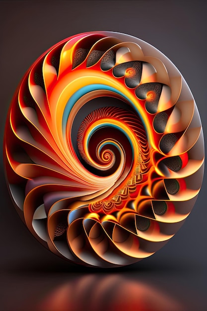 Fiery spiral fractal