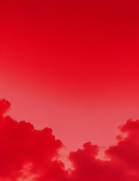 Fiery Sunset Sky with Vibrant Red Background Nature Dramatic Beauty Generative Ai