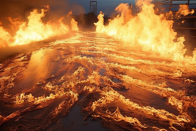 写真 スタント・パフォーマーが残した炎の痕跡