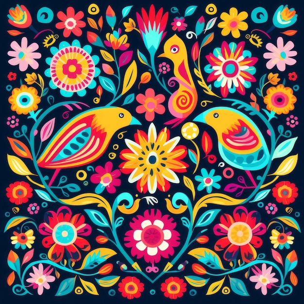 Fiesta of colors exploring the vibrant mexican pattern