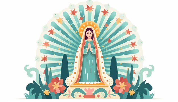 Photo fiesta de la virgen flat design