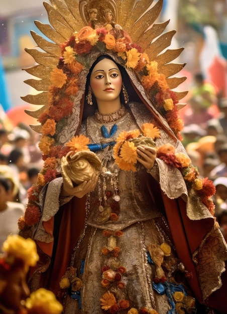 AI가 생성한 거리의 Fiesta de la virgen