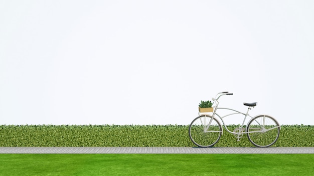 Fiets in park met witte achtergrond - het 3d teruggeven