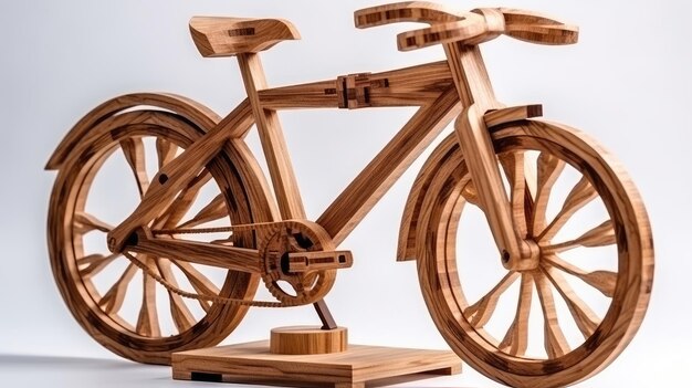 Fiets met een frame van hout