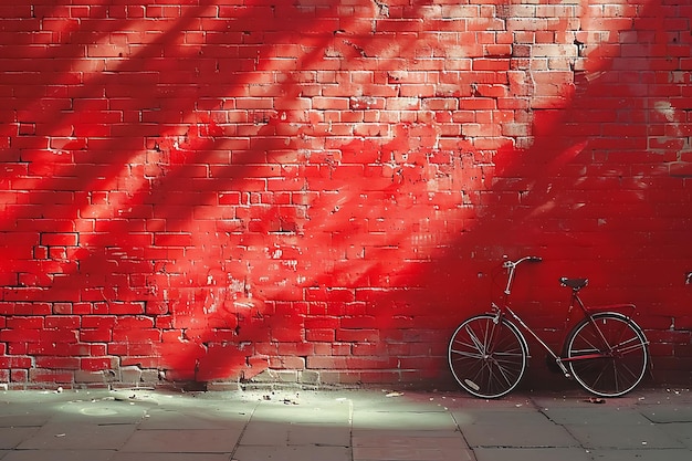 Foto fiets schaduw gegoten op muur vervormd en speels met een bri creatieve foto van elegante achtergrond