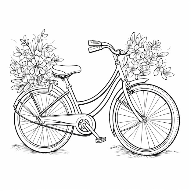 fiets tekening schets voor het kleuren