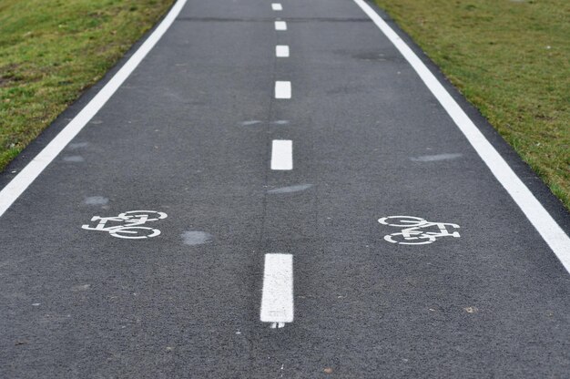 Foto fiets verkeersbord fietspad