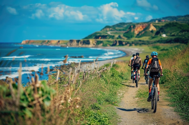 Fietsen langs de kust.