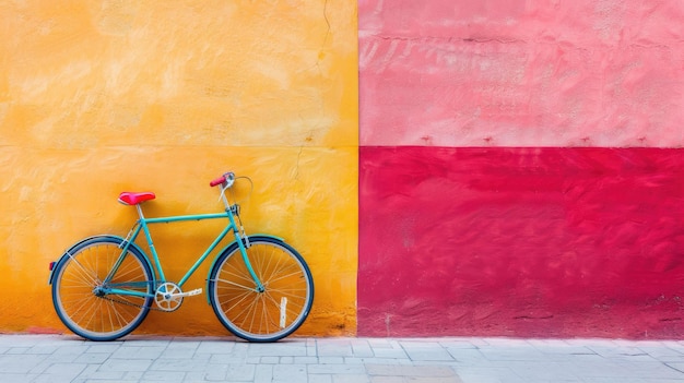 Fietsen tegen een betonnen muur