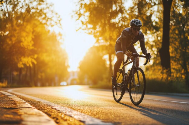 Fietsers fietsen buiten op een zonnige dag