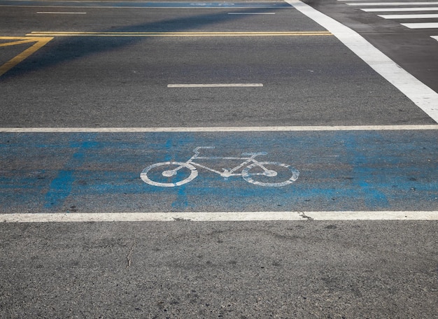 Foto fietspad op de weg