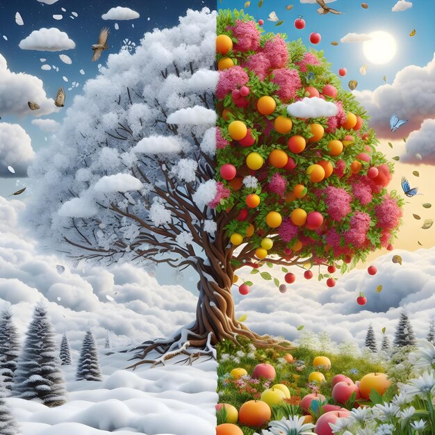 A fifth dimensional image that represents the transition from spring to winter