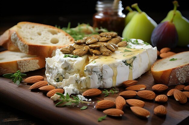 Photo fig almond chevre cheese