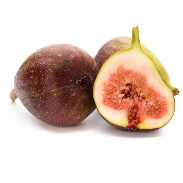 Fig fruits isolated. Top view. Flat lay