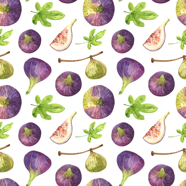 Fig fruits seamless pattern design