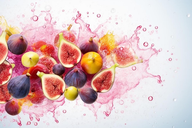 Фьюжн живые фрукты на белом фоне высококачественная фотография фиговых изображений
