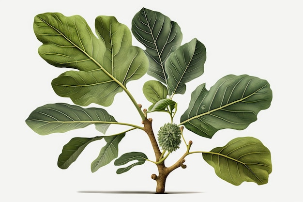 Photo fig tree on a white background generative ai