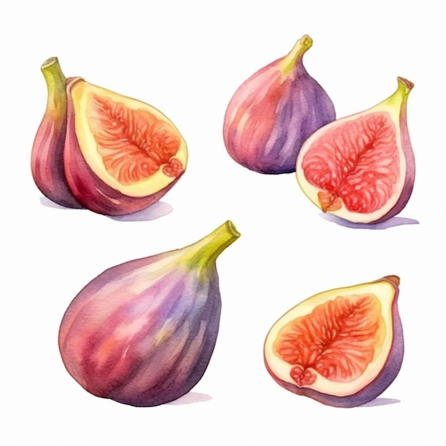 Photo fig in a vibrant watercolor