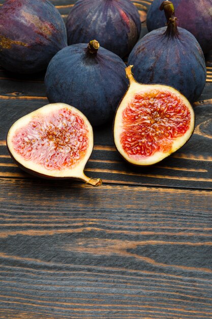 Fig on wooden table